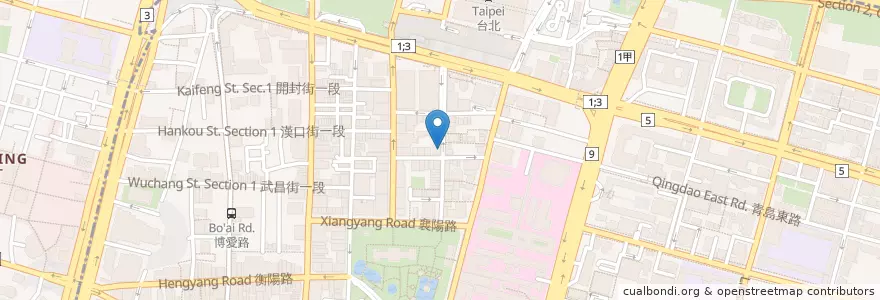 Mapa de ubicacion de 邱媽媽的店 en Taiwan, Nuova Taipei, Taipei, 中正區.