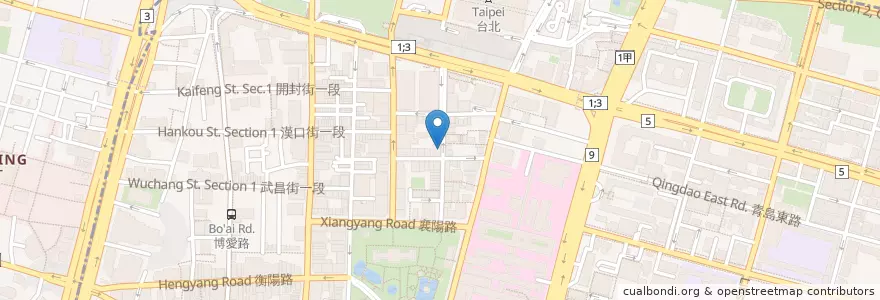Mapa de ubicacion de 四川瘋麻辣燙 en تايوان, تايبيه الجديدة, تايبيه, 中正區.