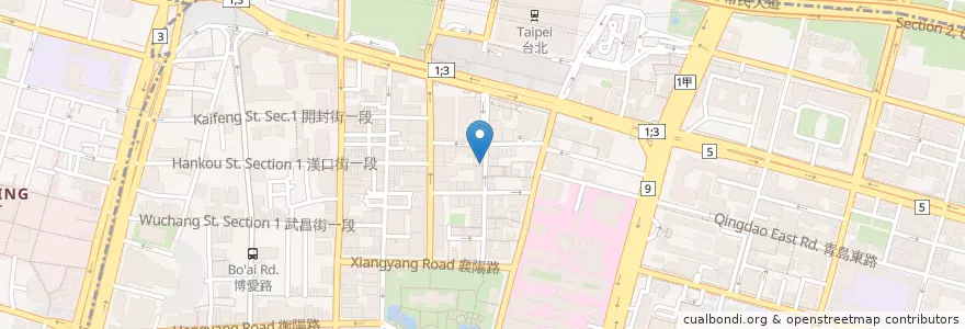 Mapa de ubicacion de 德國烤肉鍋飯 en تايوان, تايبيه الجديدة, تايبيه, 中正區.