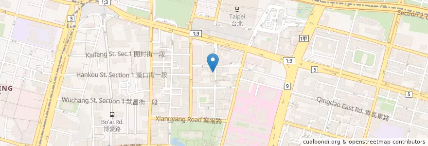 Mapa de ubicacion de Two Peck Crispy Chicken en 臺灣, 新北市, 臺北市, 中正區.