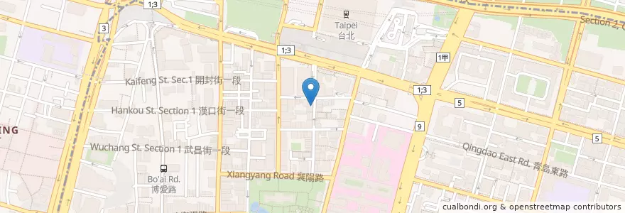 Mapa de ubicacion de 咕咕香酥雞蛋糕 en 臺灣, 新北市, 臺北市, 中正區.