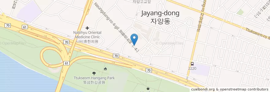 Mapa de ubicacion de 자양3동 en Coreia Do Sul, Seul, 광진구, 자양3동.