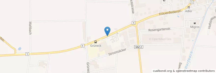 Mapa de ubicacion de Minigolfpark Müllheim en سويسرا, Thurgau, Bezirk Frauenfeld, Müllheim.