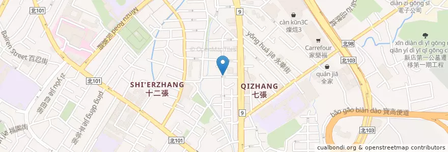 Mapa de ubicacion de 楓林小館 en Taiwan, Nuova Taipei, Distretto Di Xindian.
