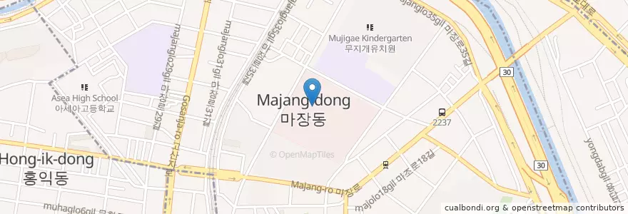 Mapa de ubicacion de 마장동 en Güney Kore, Seul, 성동구, 마장동.