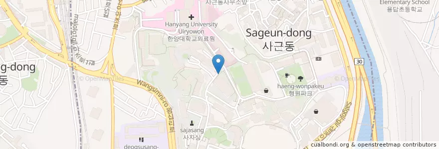Mapa de ubicacion de 사근동 en Coreia Do Sul, Seul, 성동구, 사근동.