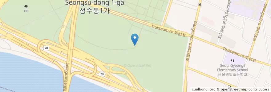 Mapa de ubicacion de 성수1가1동 en Corea Del Sur, Seúl, 성동구, 성수1가1동.