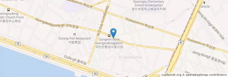 Mapa de ubicacion de 성수2가1동 en Güney Kore, Seul, 성동구, 성수2가1동.