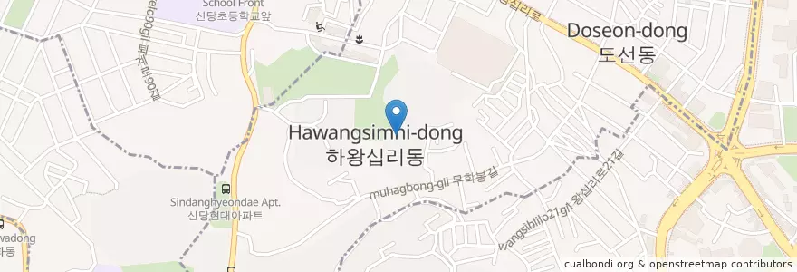 Mapa de ubicacion de 왕십리2동 en كوريا الجنوبية, سول, 성동구, 왕십리2동.