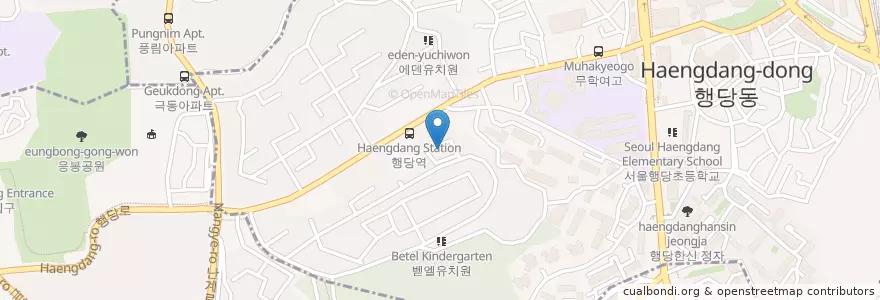 Mapa de ubicacion de 행당2동 en 大韓民国, ソウル, 城東区, 행당2동.