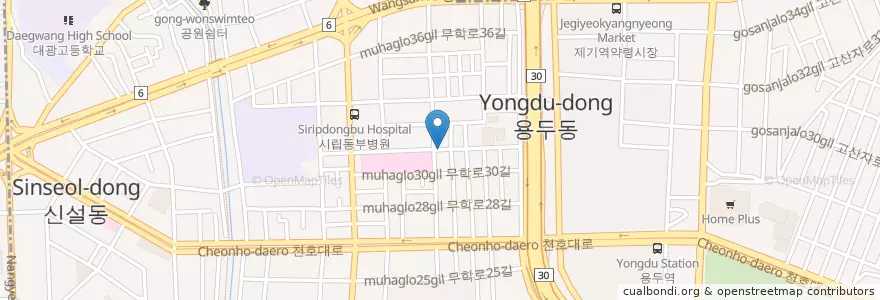 Mapa de ubicacion de Yongsin-dong en South Korea, Seoul, Dongdaemun-Gu, Yongsin-Dong.