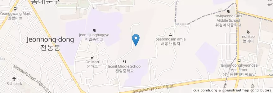 Mapa de ubicacion de 전농2동 en 대한민국, 서울, 동대문구, 전농2동.
