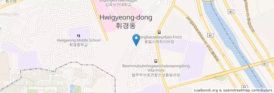 Mapa de ubicacion de 휘경2동 en 대한민국, 서울, 동대문구, 휘경2동.