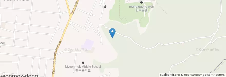 Mapa de ubicacion de 면목3·8동 en 대한민국, 서울, 중랑구, 면목3·8동.
