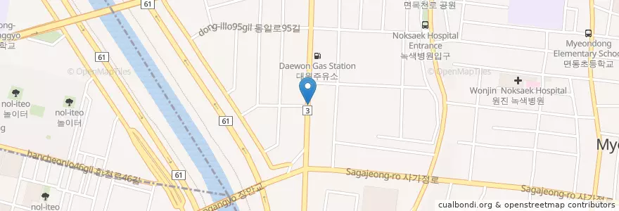 Mapa de ubicacion de 면목5동 en 大韓民国, ソウル, 면목5동.