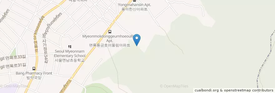 Mapa de ubicacion de 면목7동 en Zuid-Korea, Seoel, 중랑구, 면목7동.