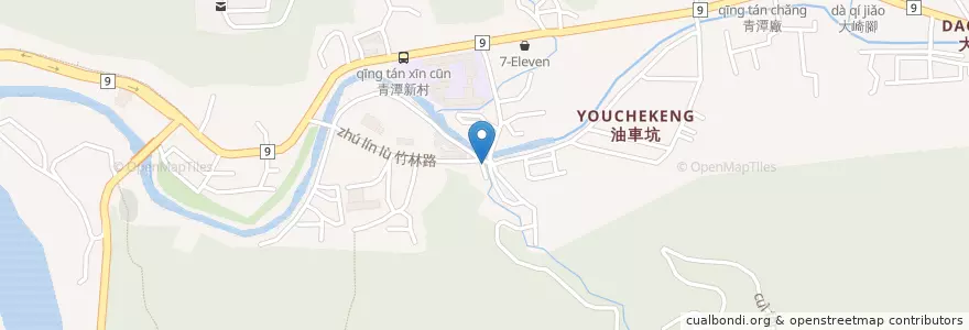 Mapa de ubicacion de 土地公廟 en 타이완, 신베이 시, 신뎬 구.