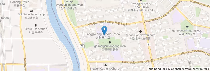 Mapa de ubicacion de 상계8동 en Coreia Do Sul, Seul, 노원구, 상계8동.