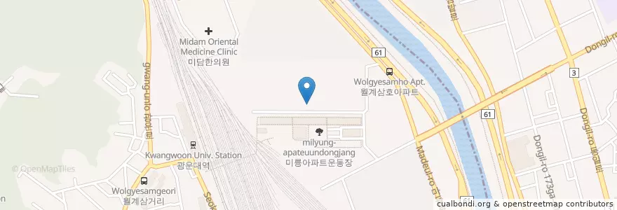 Mapa de ubicacion de 월계3동 en Güney Kore, Seul, 노원구, 월계3동.