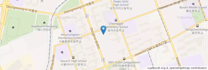 Mapa de ubicacion de 중계2·3동 en Corea Del Sud, Seul, 노원구, 중계2·3동.