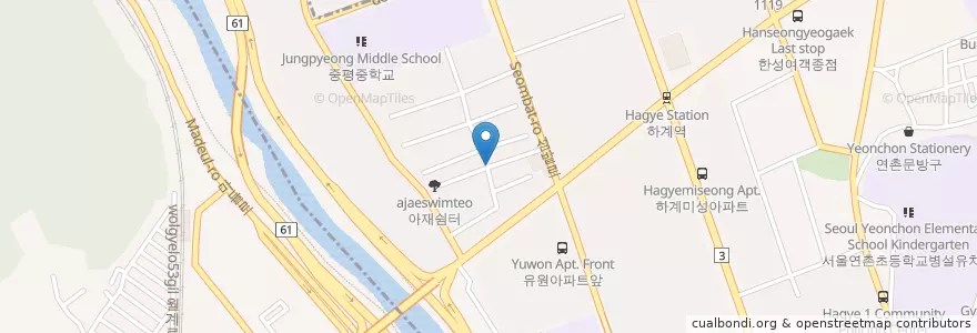 Mapa de ubicacion de 하계2동 en 대한민국, 서울, 노원구, 하계2동.