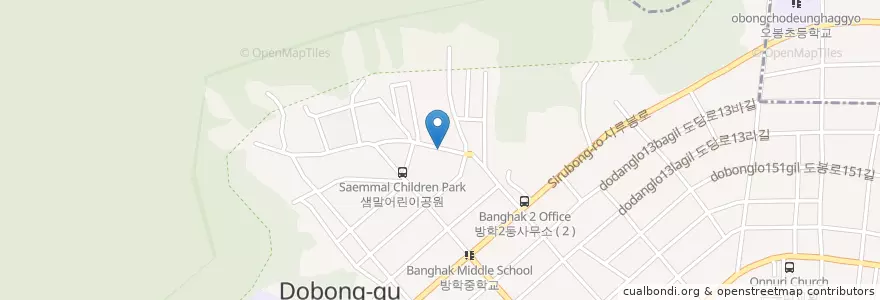 Mapa de ubicacion de 방학2동 en Республика Корея, Сеул, 도봉구, 방학2동.