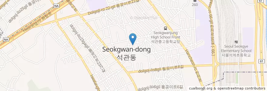 Mapa de ubicacion de 석관동 en 大韓民国, ソウル, 城北区, 석관동.