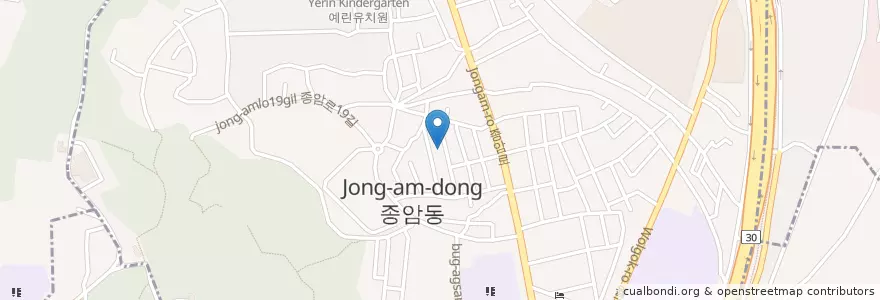 Mapa de ubicacion de 종암동 en 대한민국, 서울, 성북구, 종암동.