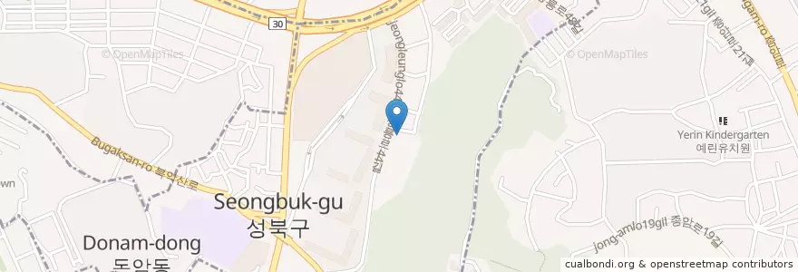 Mapa de ubicacion de 돈암1동 en Zuid-Korea, Seoel, 성북구, 돈암1동.