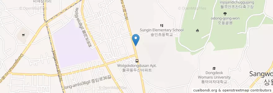 Mapa de ubicacion de 월곡1동 en Республика Корея, Сеул, 성북구, 월곡1동.