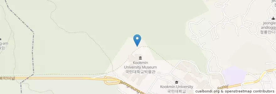 Mapa de ubicacion de 정릉3동 en 대한민국, 서울, 성북구, 정릉3동.