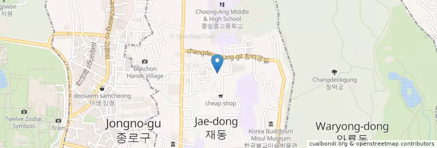 Mapa de ubicacion de 가회동 en Corea Del Sur, Seúl, 종로구, 가회동, 삼청동, 종로1·2·3·4가동.