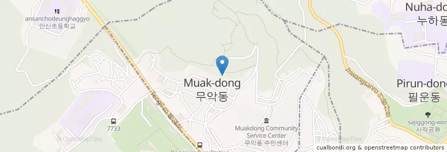 Mapa de ubicacion de 무악동 en Corée Du Sud, Séoul, 서대문구, 무악동.