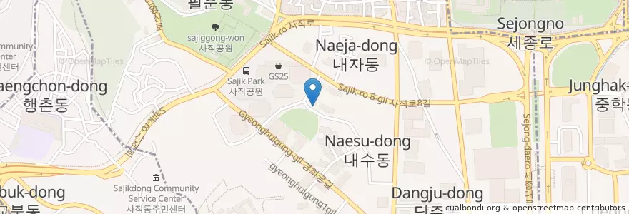 Mapa de ubicacion de 사직동 en Südkorea, Seoul, 종로구, 사직동.