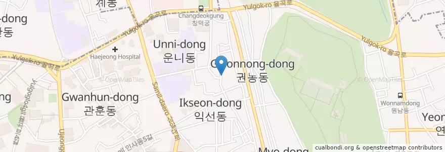 Mapa de ubicacion de 종로1·2·3·4가동 en Corea Del Sud, Seul, 종로구, 종로1·2·3·4가동.
