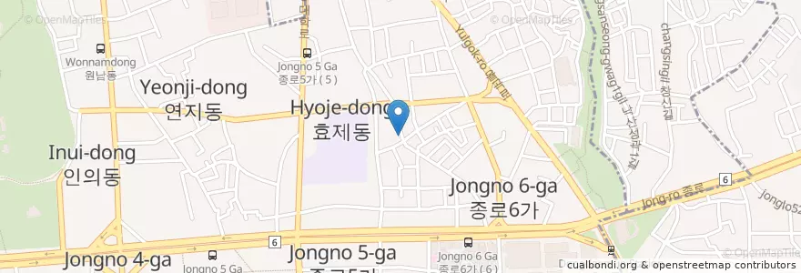 Mapa de ubicacion de 종로5·6가동 en Coreia Do Sul, Seul, 종로구, 종로5·6가동.
