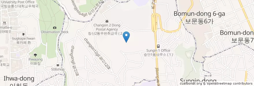 Mapa de ubicacion de 창신3동 en Corée Du Sud, Séoul, 창신3동.