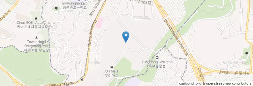 Mapa de ubicacion de 약수동 en 大韓民国, ソウル, 中区, 약수동.