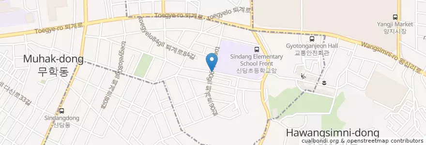 Mapa de ubicacion de 신당5동 en كوريا الجنوبية, سول, 중구, 성동구, 신당5동.