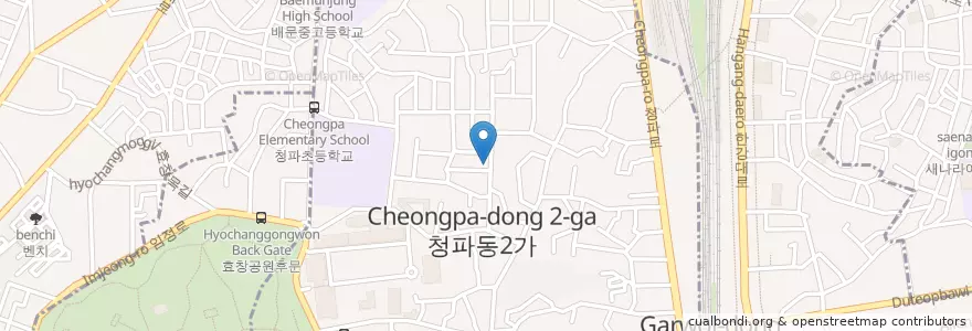 Mapa de ubicacion de 청파동 en 대한민국, 서울, 용산구, 청파동.