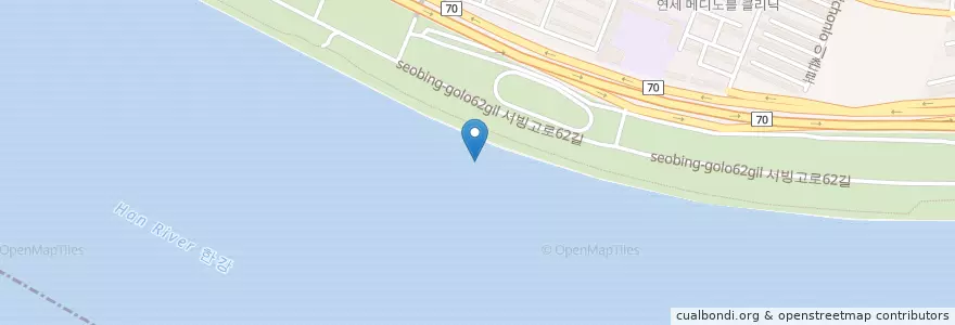 Mapa de ubicacion de 이촌1동 en Südkorea, Seoul, 용산구, 이촌1동.