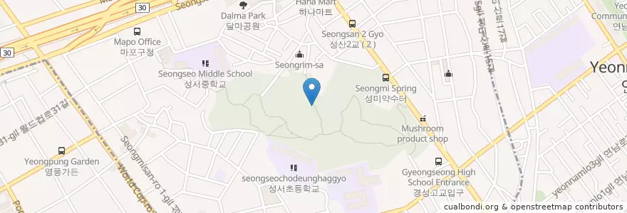 Mapa de ubicacion de 성산1동 en کره جنوبی, سئول, 마포구, 성산1동, 성산1동.
