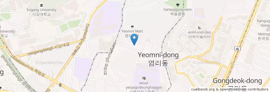 Mapa de ubicacion de 염리동 en Korea Selatan, 서울, 마포구, 염리동.