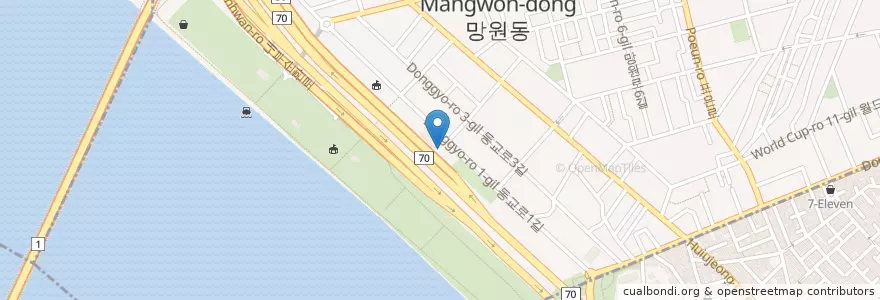 Mapa de ubicacion de 望遠1洞 en 大韓民国, ソウル, 麻浦区, 望遠1洞.