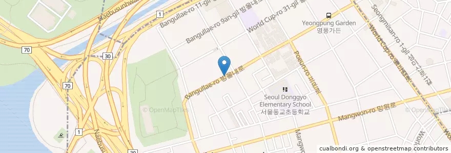 Mapa de ubicacion de 망원2동 en کره جنوبی, سئول, 마포구, 망원2동.