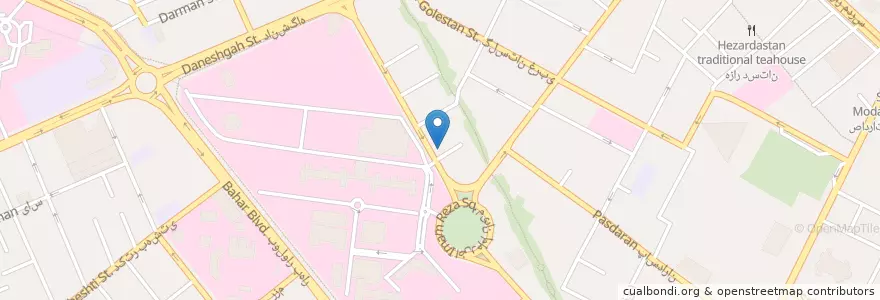 Mapa de ubicacion de داروخانه دکتر بهرامی en Irán, Jorasán Razaví, شهرستان مشهد, مشهد, بخش مرکزی شهرستان مشهد.