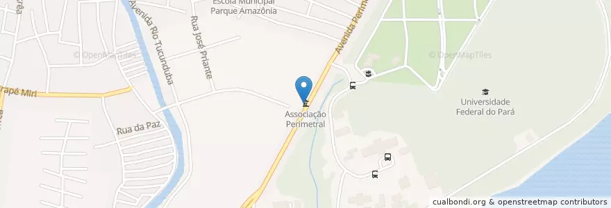 Mapa de ubicacion de Associação Perimetral en 브라질, 북부지방, 파라, Região Geográfica Intermediária De Belém, Microrregião De Belém, 벨렝.