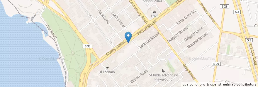 Mapa de ubicacion de Pizza Hut en أستراليا, ولاية فيكتوريا, City Of Port Phillip.