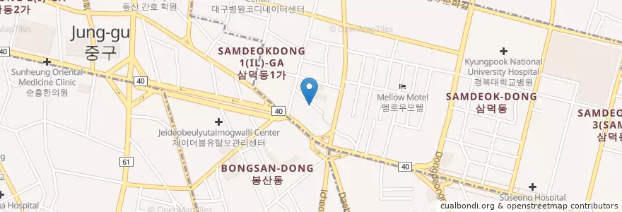 Mapa de ubicacion de Morgan's en Korea Selatan, Daegu, 중구, 성내동.