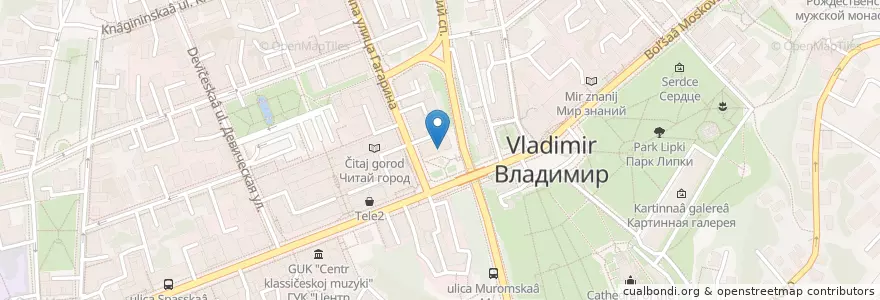 Mapa de ubicacion de МакКафе en Rusia, Distrito Federal Central, Óblast De Vladímir, Городской Округ Владимир.